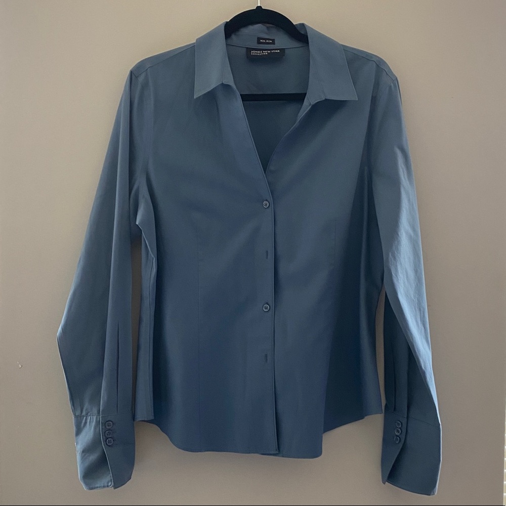 Slate blue no-iron Work/business casual shirt